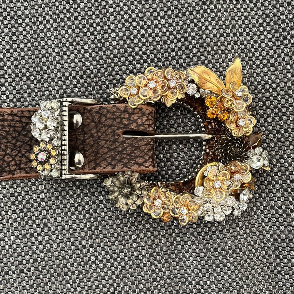 Spools statement leather belt